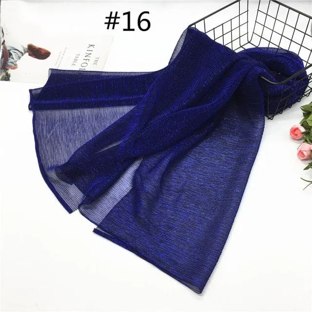 Fashion Lurex Scarves Islam Modest Turban Muslim Hijab