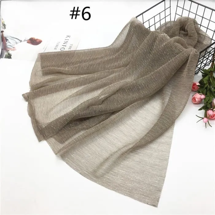 Fashion Lurex Scarves Islam Modest Turban Muslim Hijab