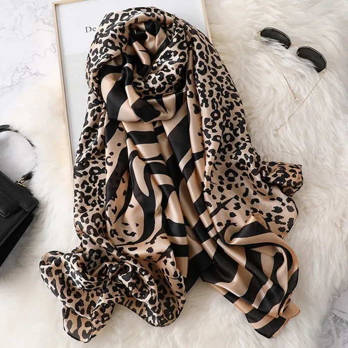 Fashion Women 100% Pure Silk Scarf Female Luxury Brand Print Paisley Foulard Shawls and Scarves Beach Cover-Ups SFN163