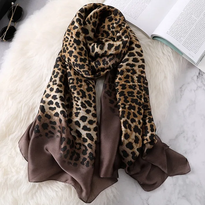 Fashion Women 100% Pure Silk Scarf Female Luxury Brand Print Paisley Foulard Shawls and Scarves Beach Cover-Ups SFN163