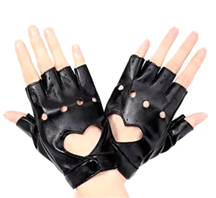 Faux Leather Fingerless Gloves