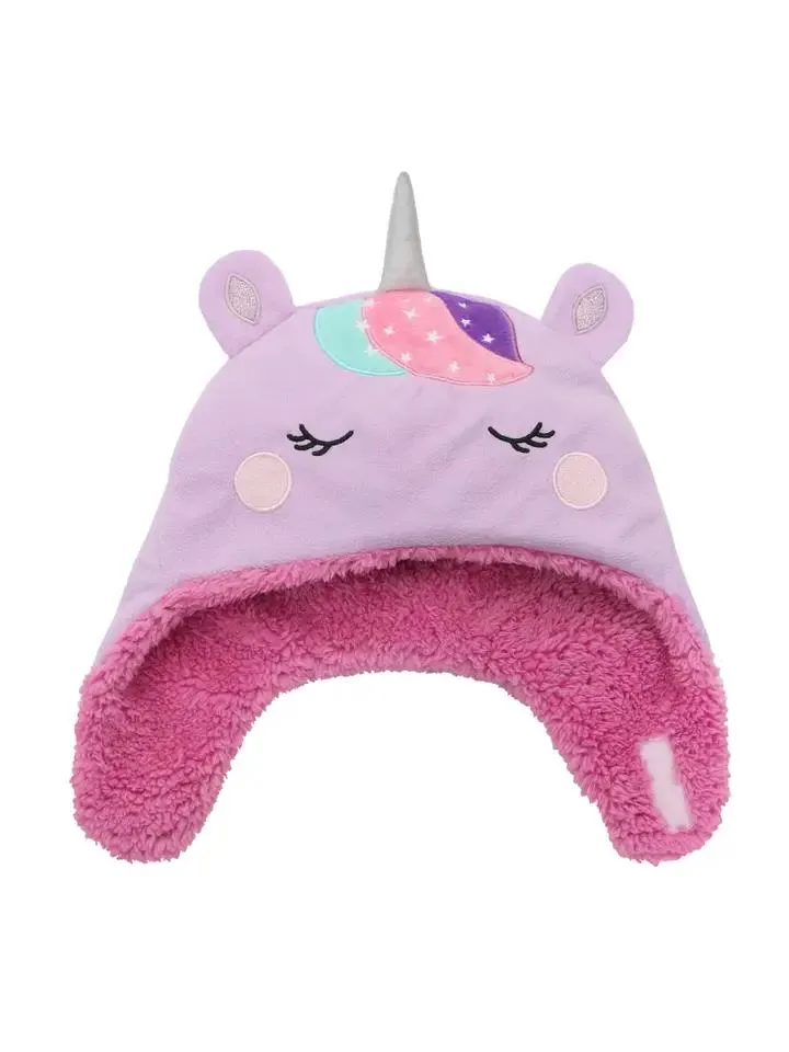 Flap Jack Kids Reversible Sherpa Hat - Unicorn/Narwhal