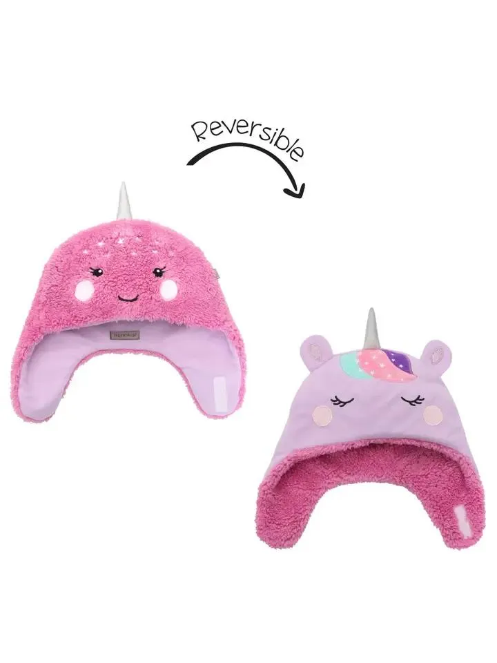 Flap Jack Kids Reversible Sherpa Hat - Unicorn/Narwhal