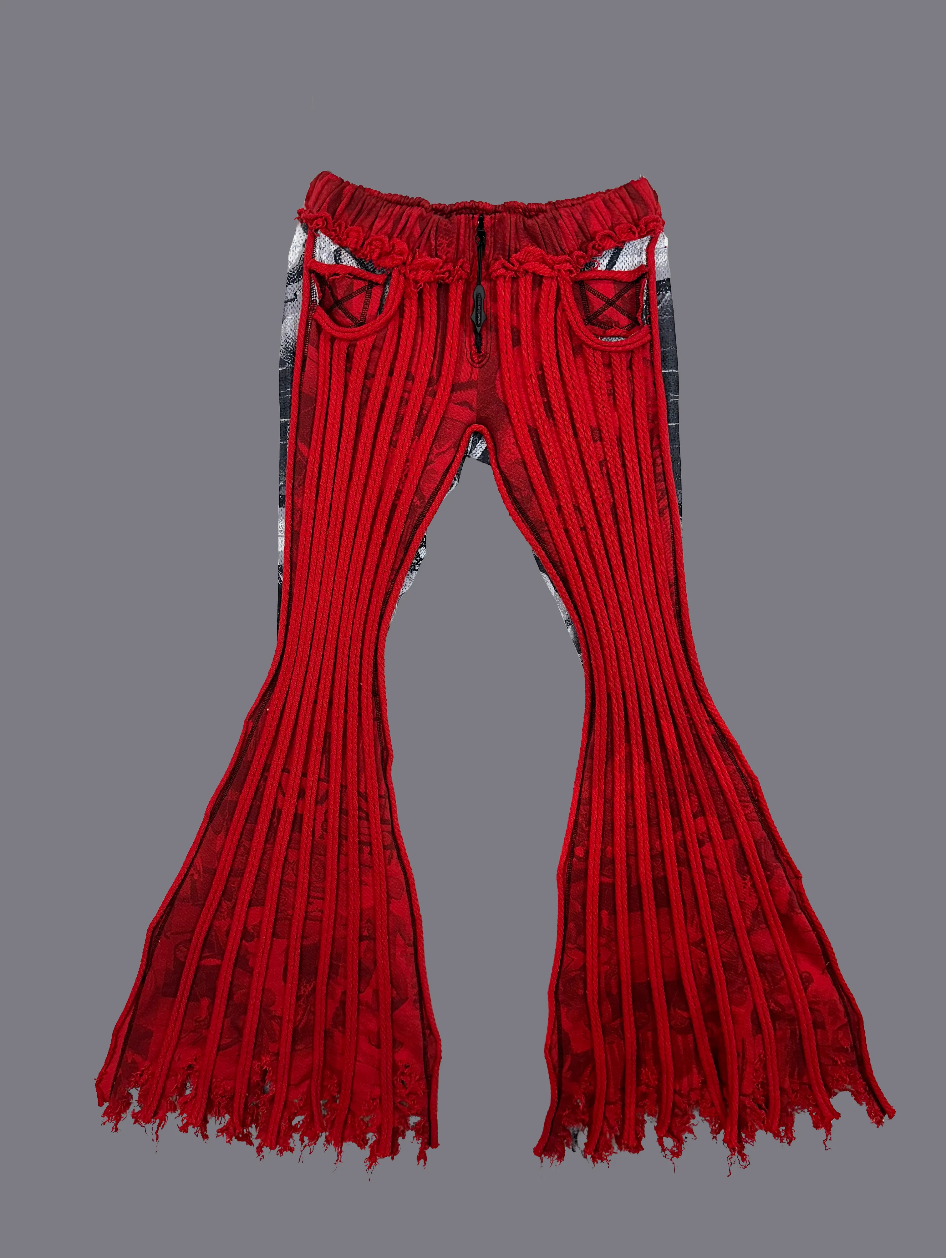 FRAYED STRIPE PANTS