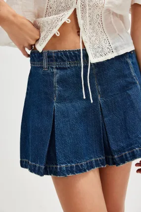 Free People Madison Ave Denim Mini Skirt