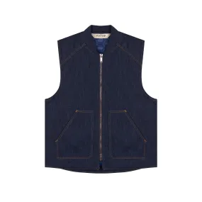 Gilet sans manches en jean brut doublé laine