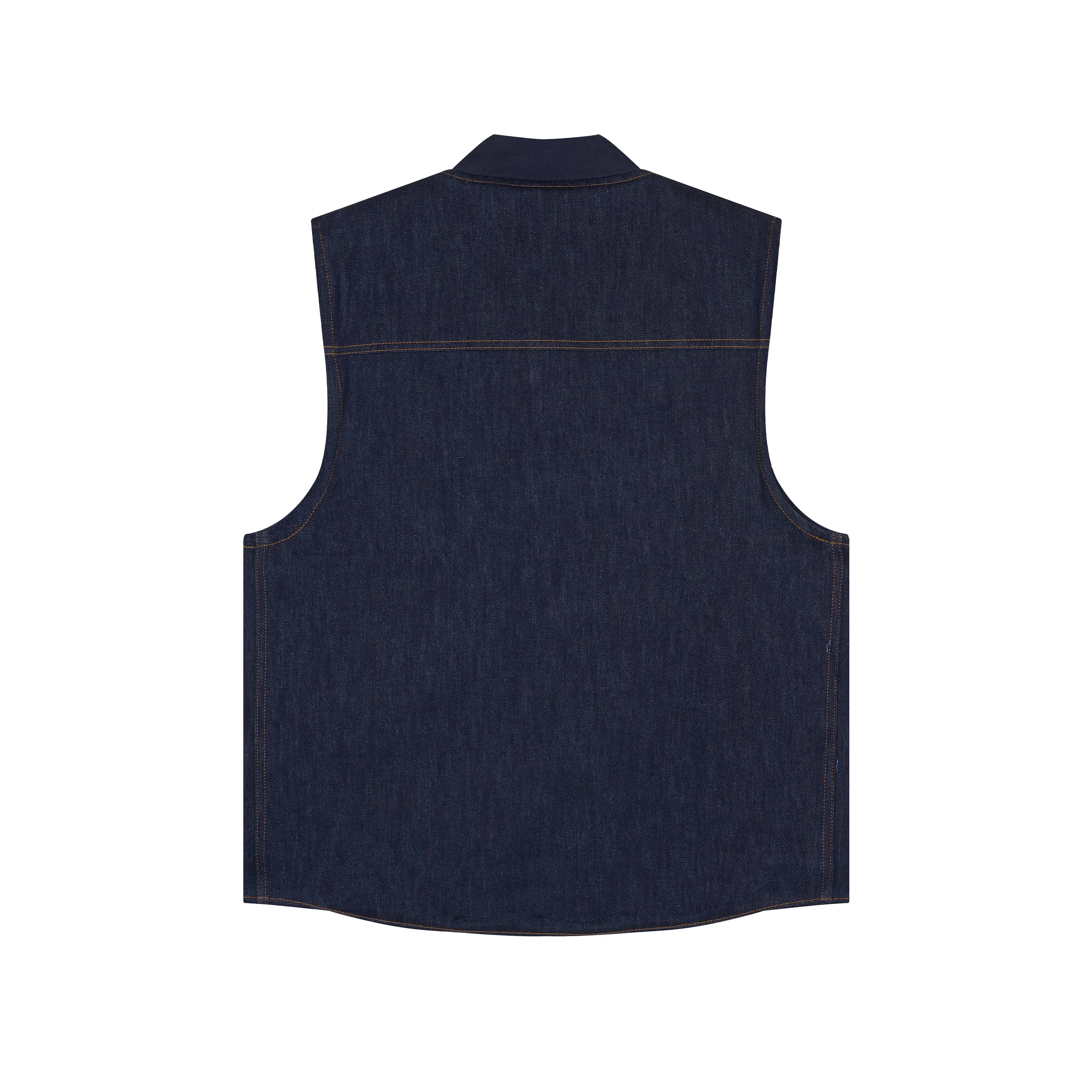 Gilet sans manches en jean brut doublé laine