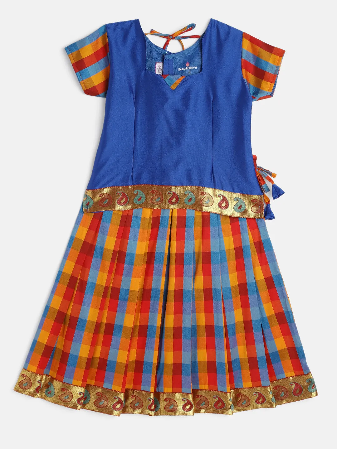 Girl's Blue Color Pavadai Set - BABY LAKSHMI