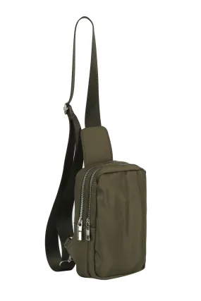 GLMA0098 Rena Double Zipper Nylon Sling Bag