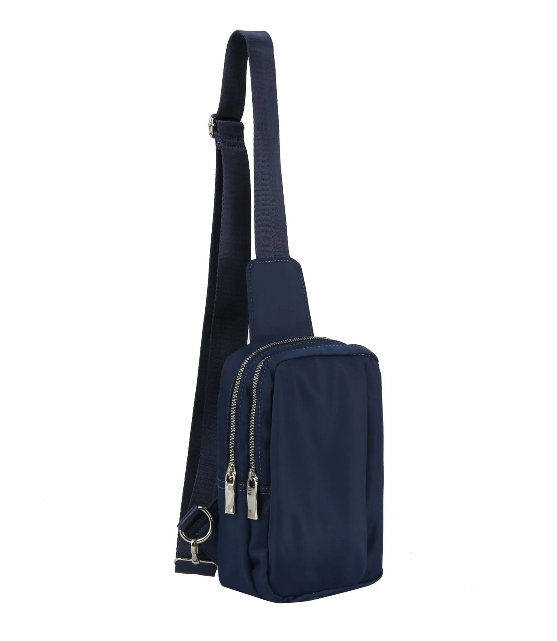 GLMA0098 Rena Double Zipper Nylon Sling Bag