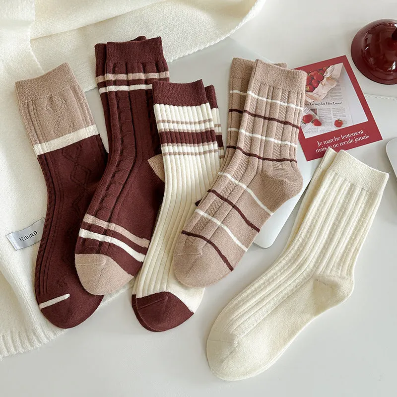 Gohobi Japanese Striped Medium Tube Socks