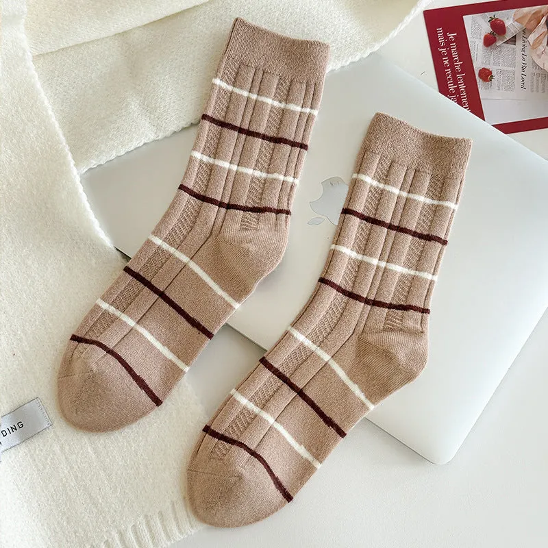 Gohobi Japanese Striped Medium Tube Socks