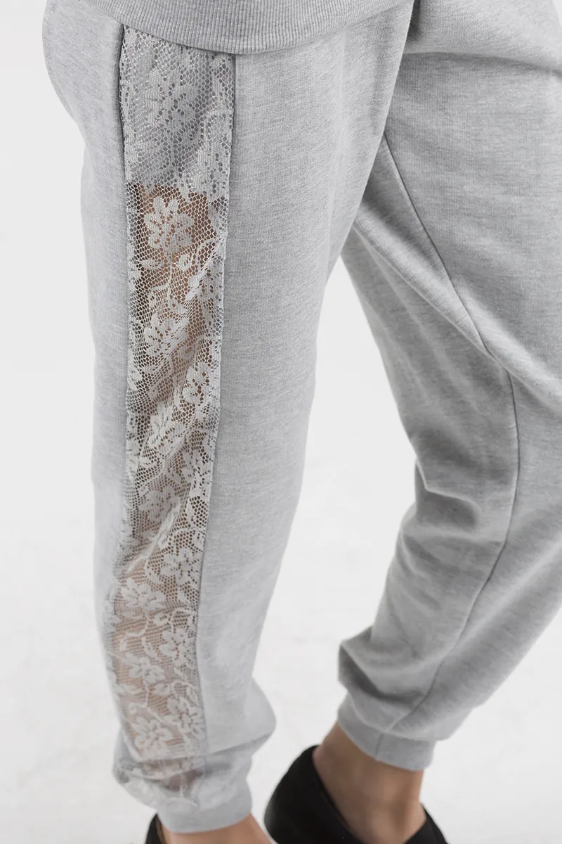 Grey Lace Insert Tracksuit - Mila