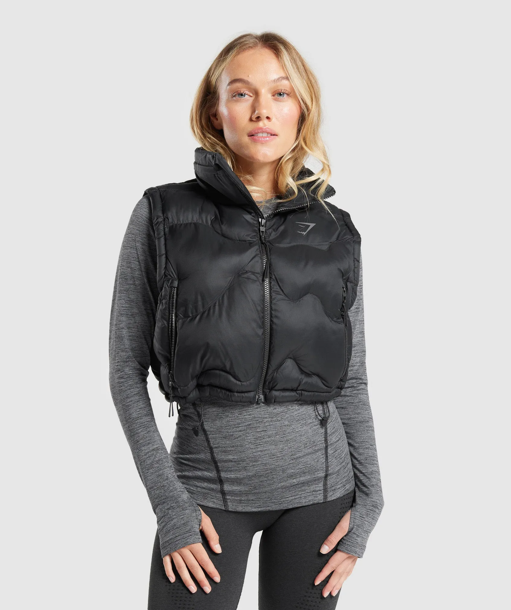 Gymshark Ross Midi Puffer Gilet - Black