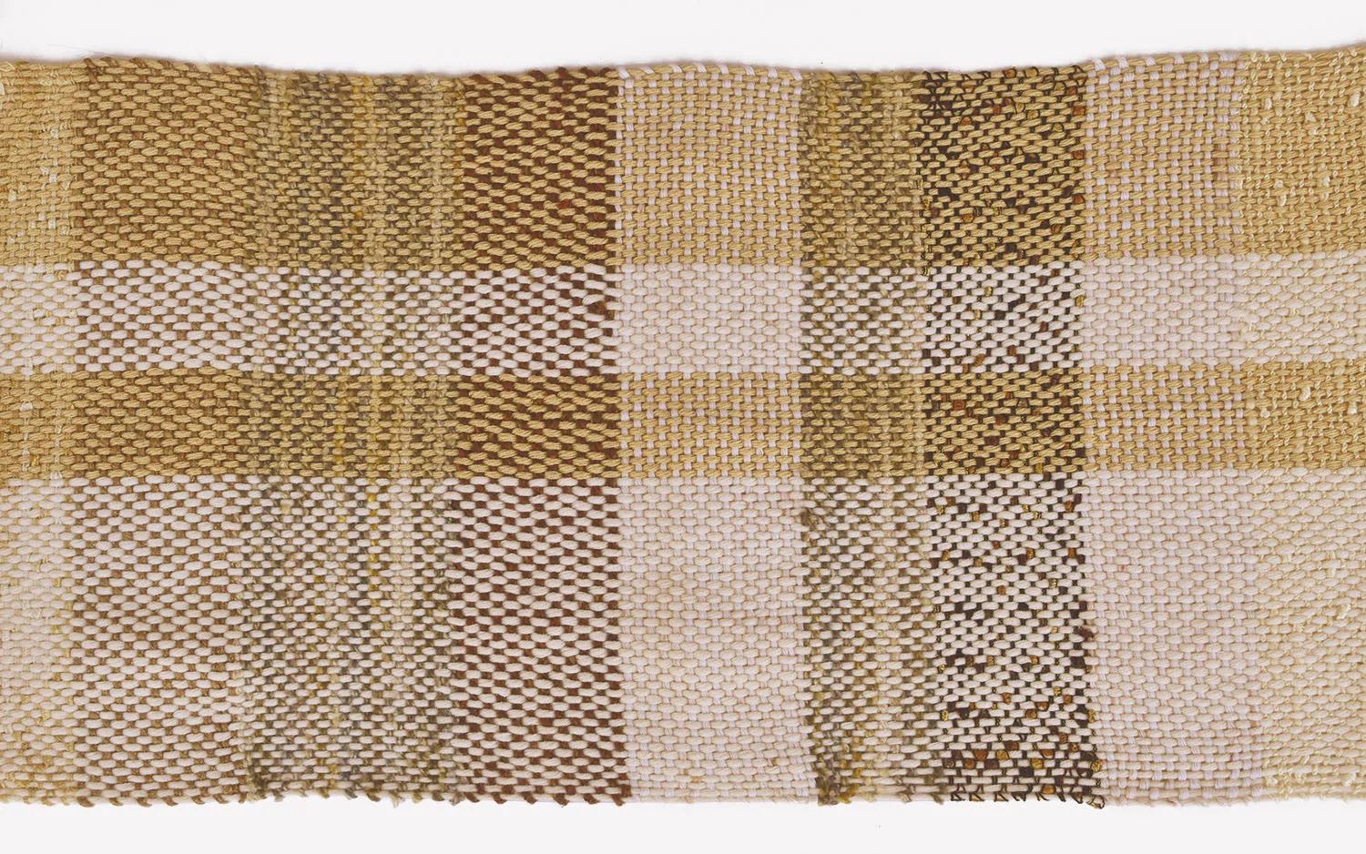 Handwoven Scarf, "Camel and Cream," 8.5 x 73 inches