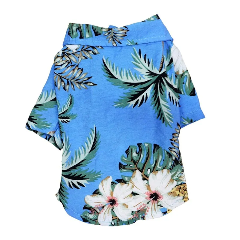 Hawaiian Pet Shirt w/ Front Button Detail