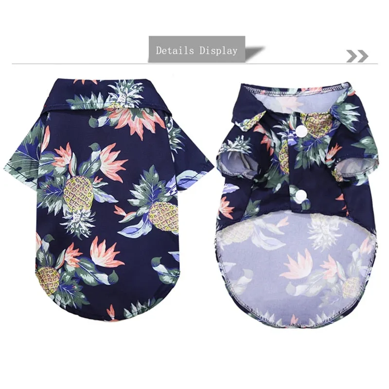 Hawaiian Pet Shirt w/ Front Button Detail