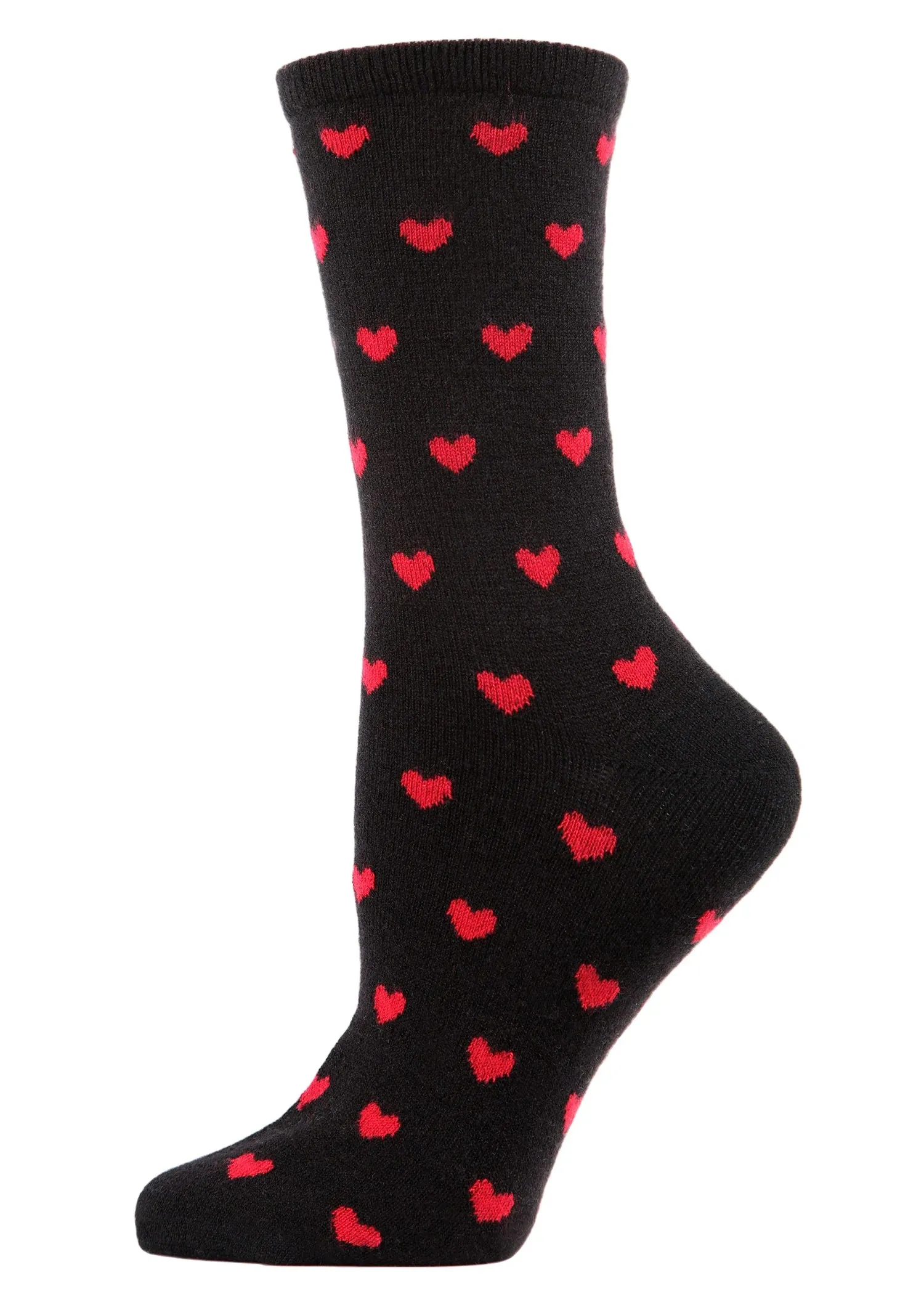 Hearts Cashmere Socks in Black