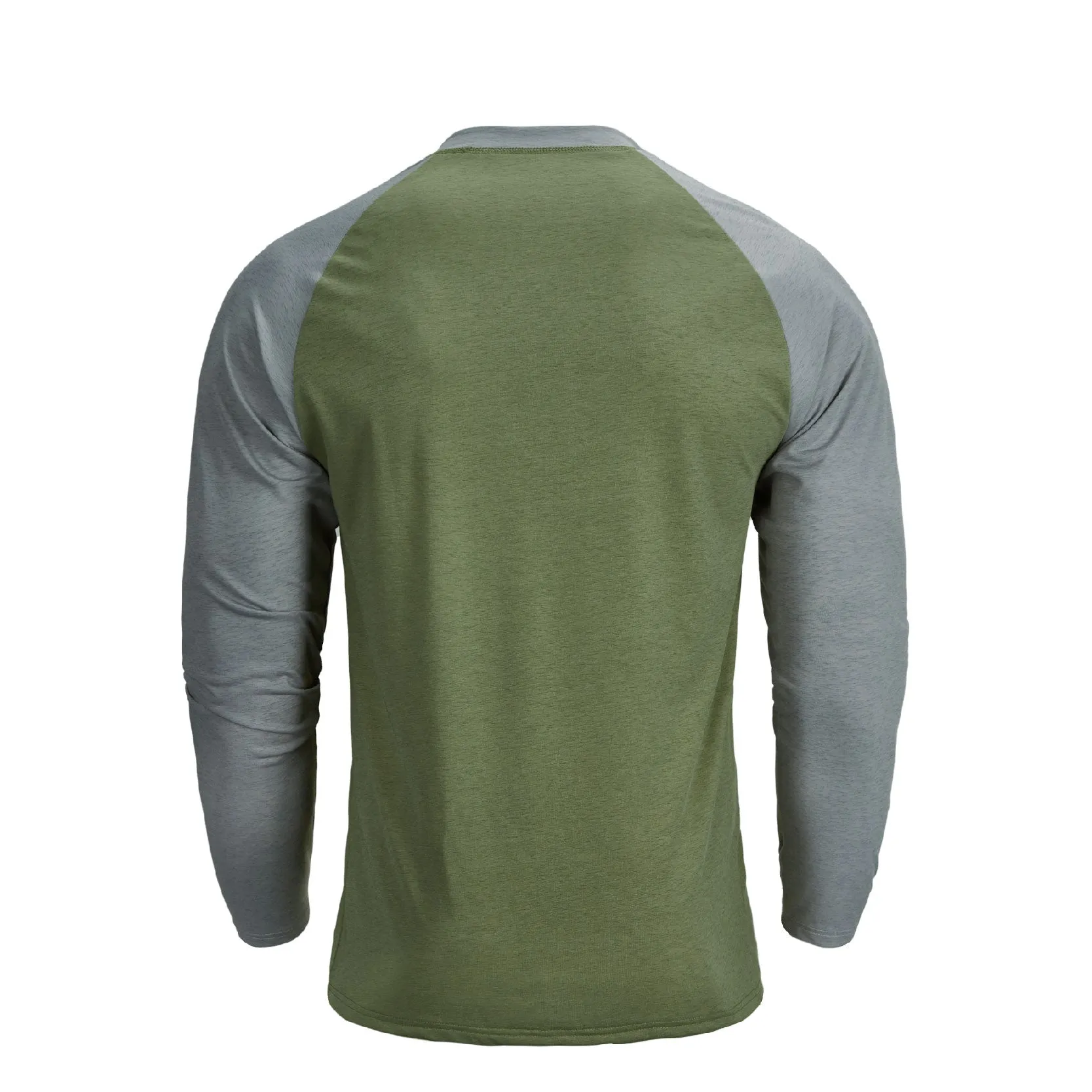 HENLEY BUTTON RAGLAN LONG SLEEVE HENLEY SHIRT