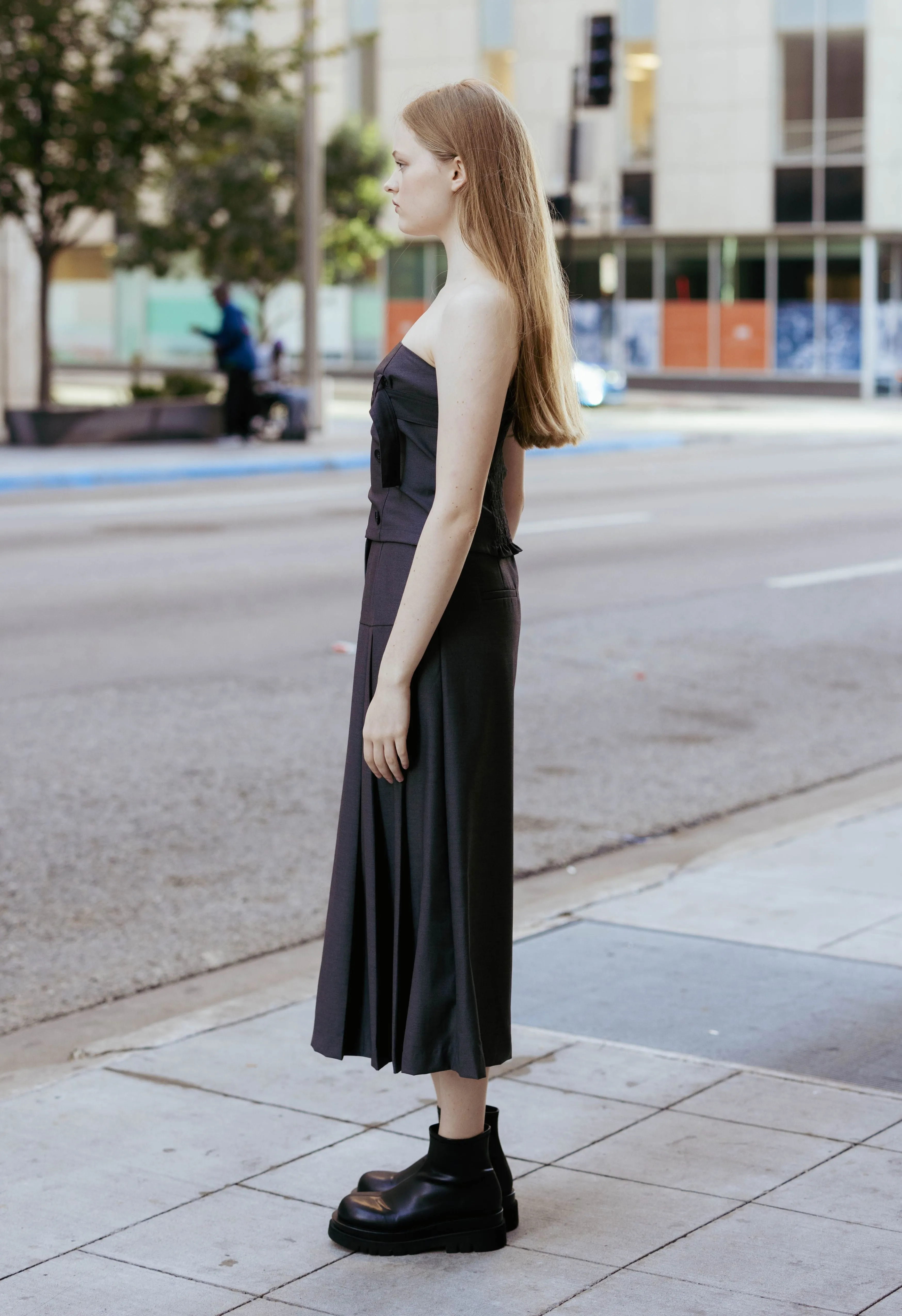 Heritage Midi Skirt in Charcoal