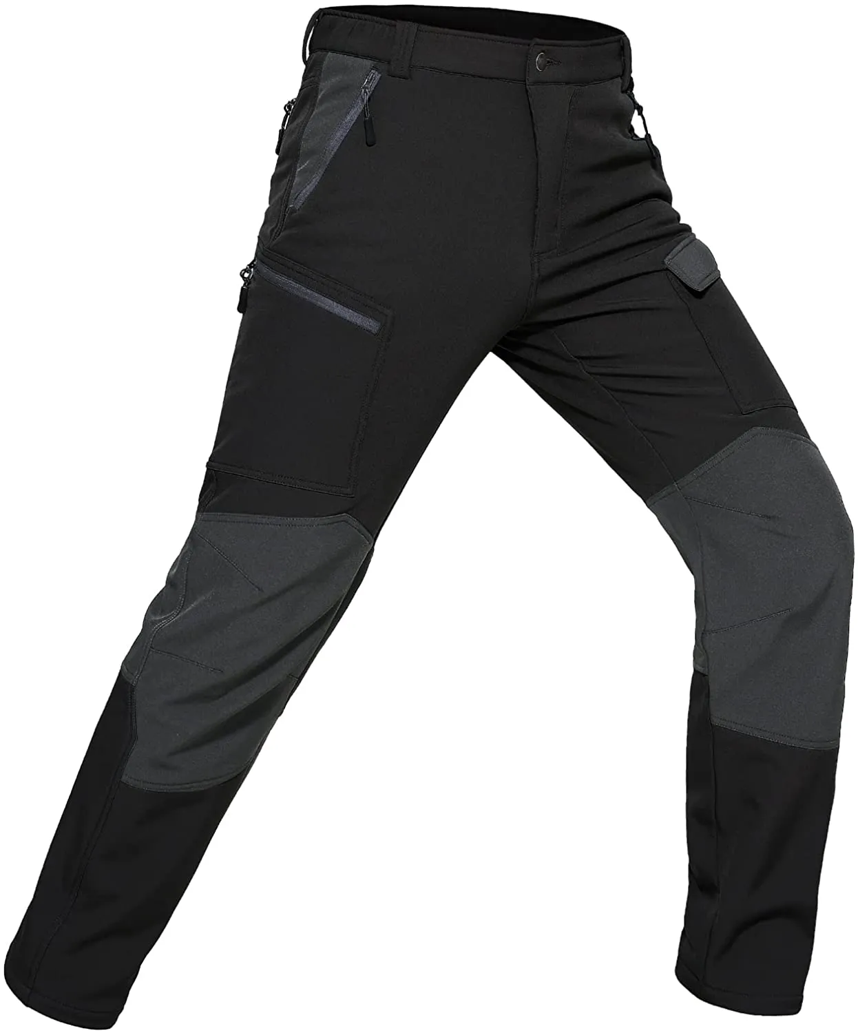 Hiauspor Men's Ski Snow Pants Waterproof Fleece Lined Insulated Winter Pants