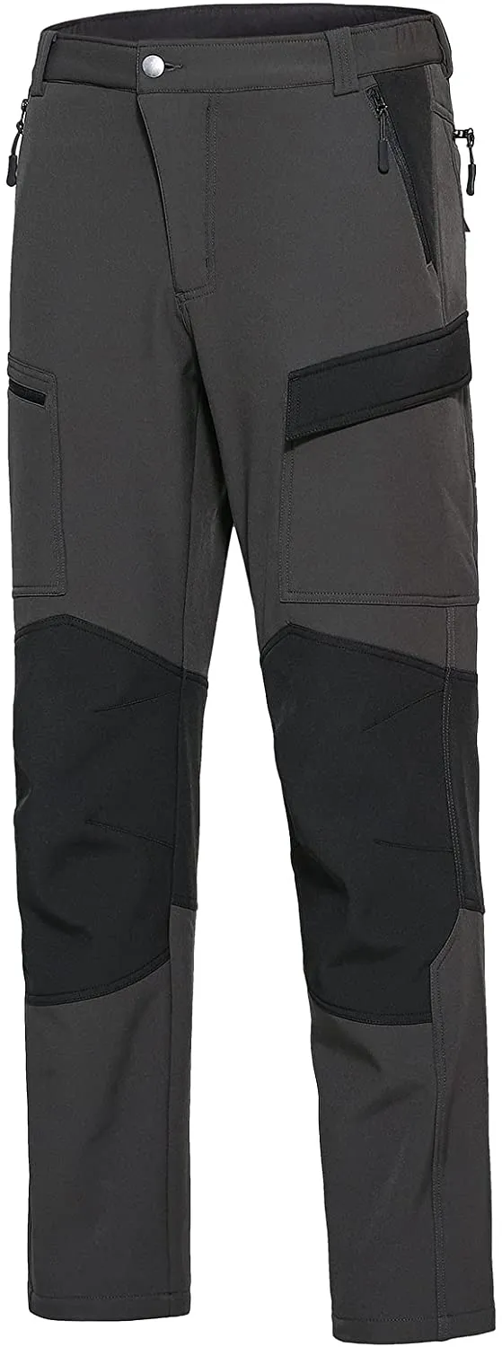 Hiauspor Men's Ski Snow Pants Waterproof Fleece Lined Insulated Winter Pants