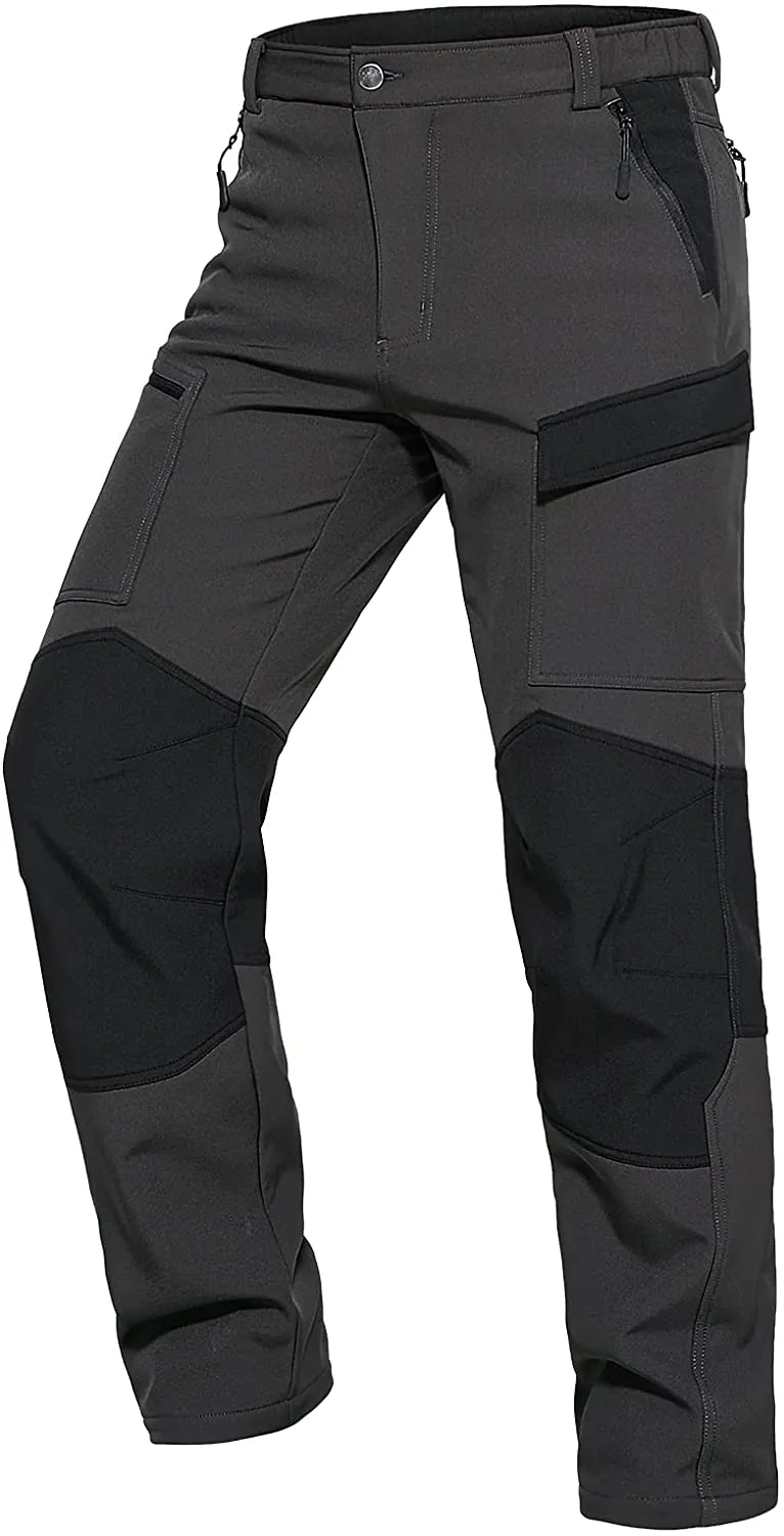 Hiauspor Men's Ski Snow Pants Waterproof Fleece Lined Insulated Winter Pants