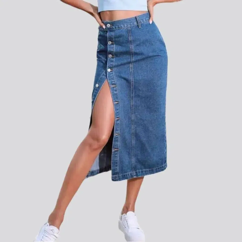 High-waist 90s denim skirt
 for women