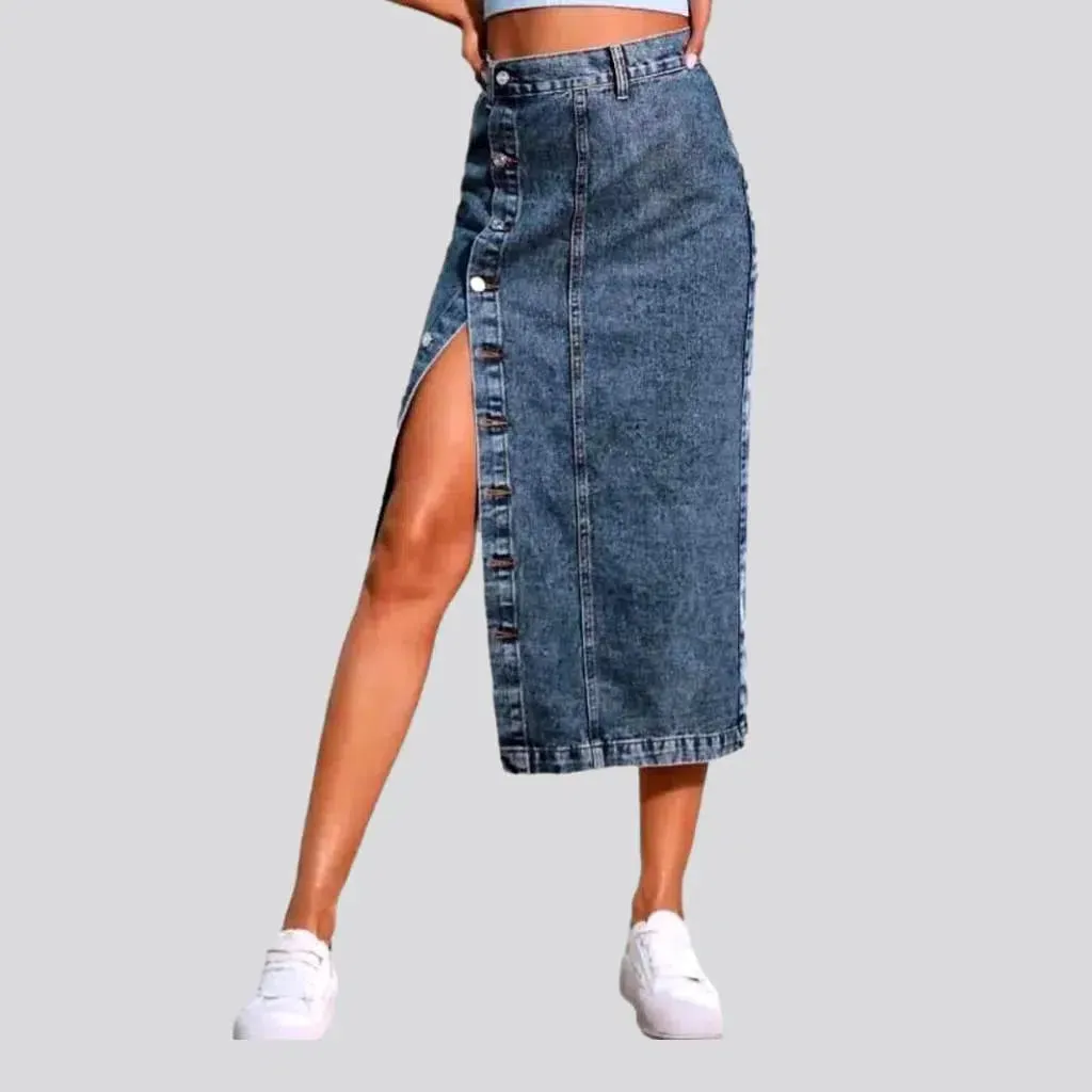 High-waist 90s denim skirt
 for women