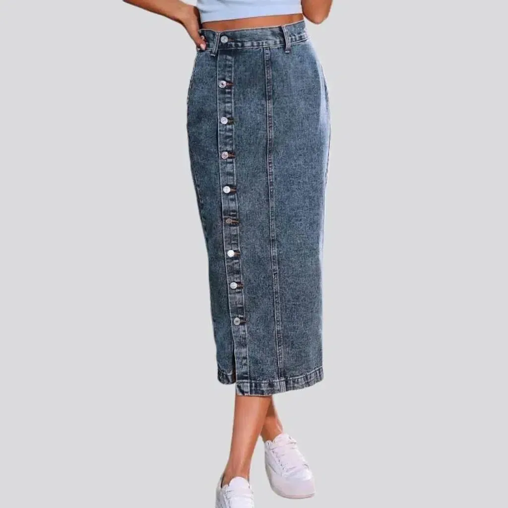 High-waist 90s denim skirt
 for women