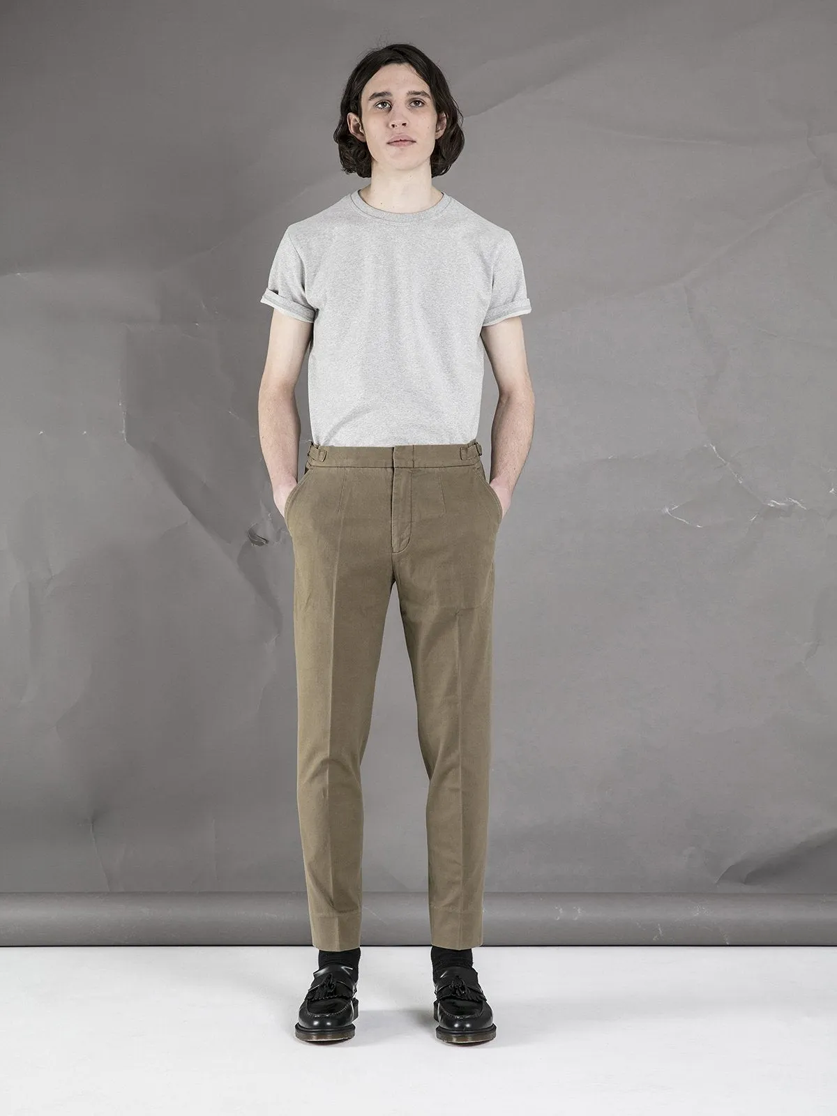 High Waisted Trousers - Moss