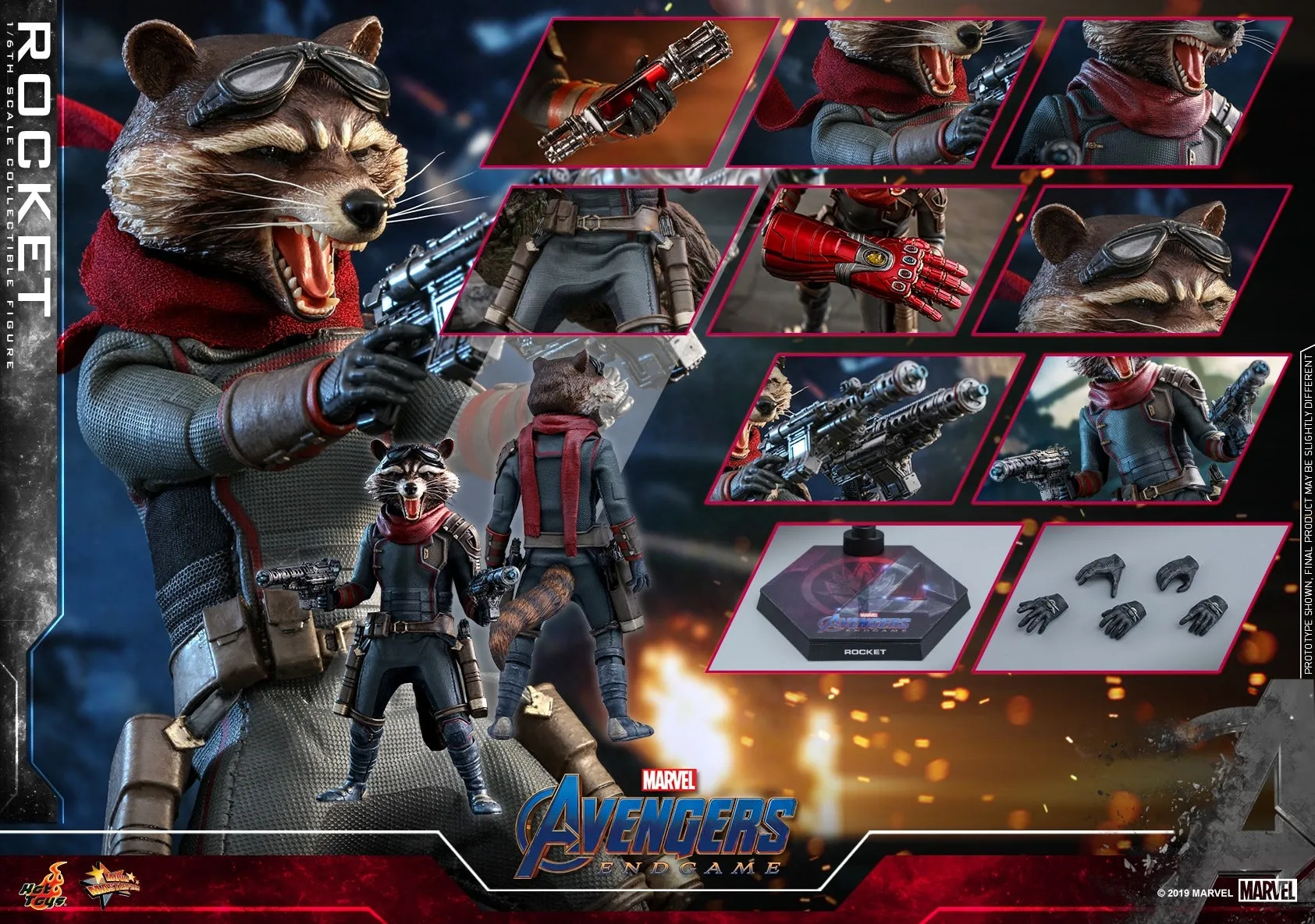 Hot Toys - MMS548 - Avengers Endgame - 1/6th scale Rocket Collectible Figure