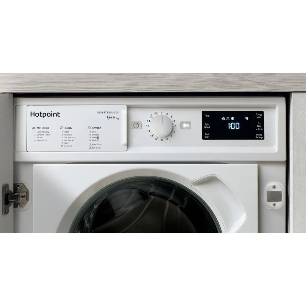 Hotpoint BIWDHG961485UK Integrated 9Kg / 6Kg Washer Dryer with 1400 rpm - White