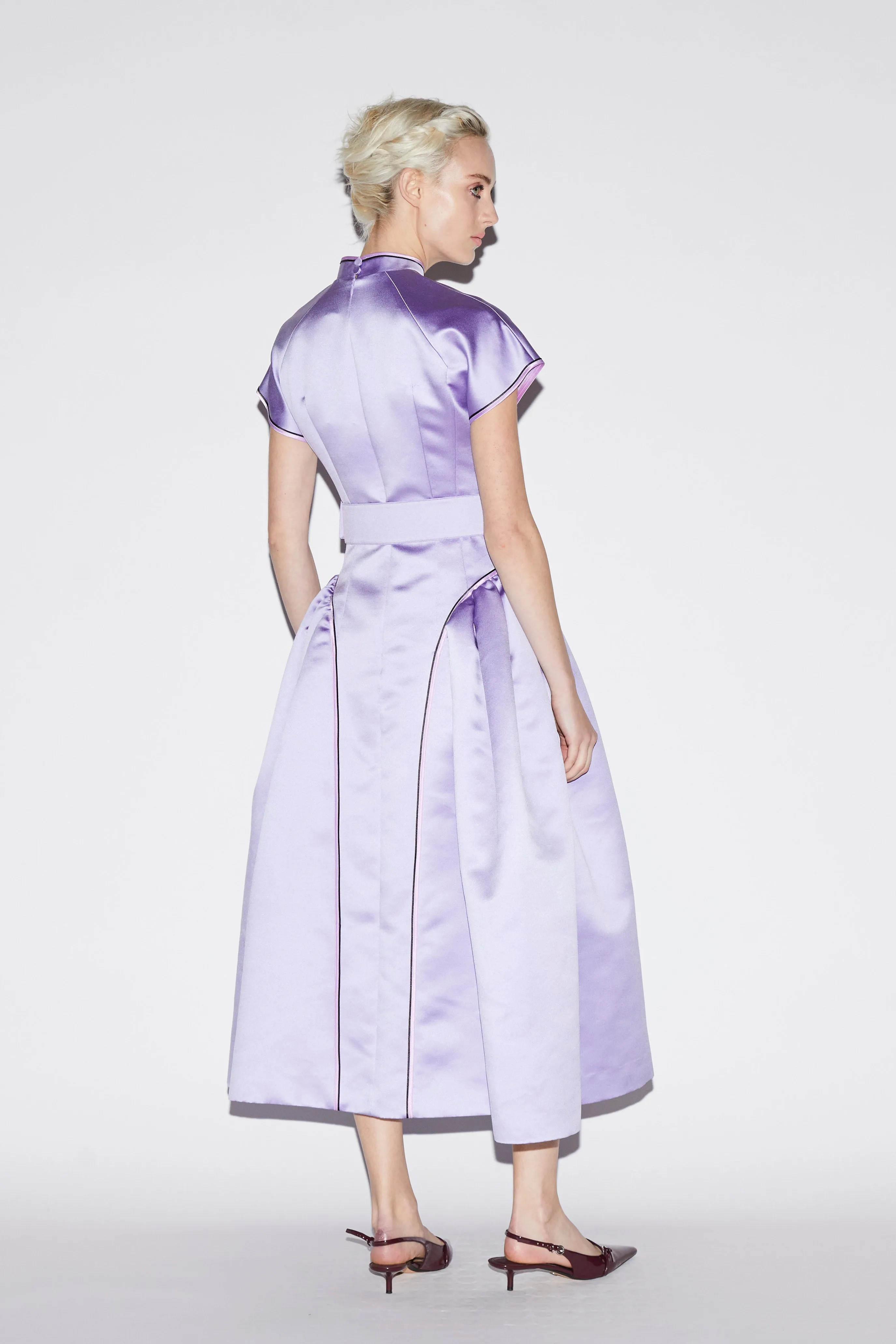 HUANG DRESS LILAC SATIN