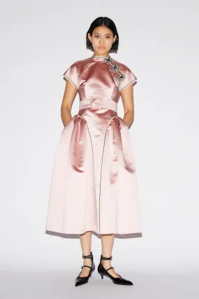 HUANG DRESS PINK SATIN