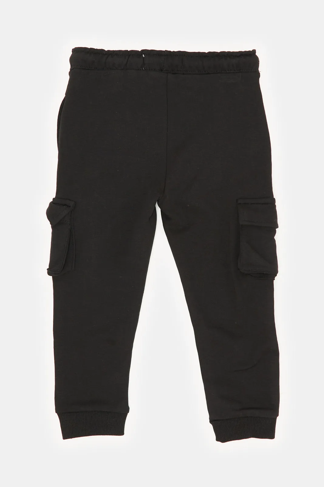 Infant Boys Black Cargo Track Pants