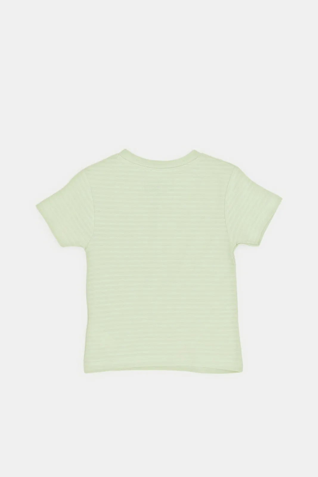 Infant Boys Mint Jacquard Henley T-Shirt