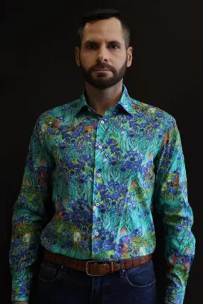 IRISES BY VAN GOGH PRINTED SHIRT