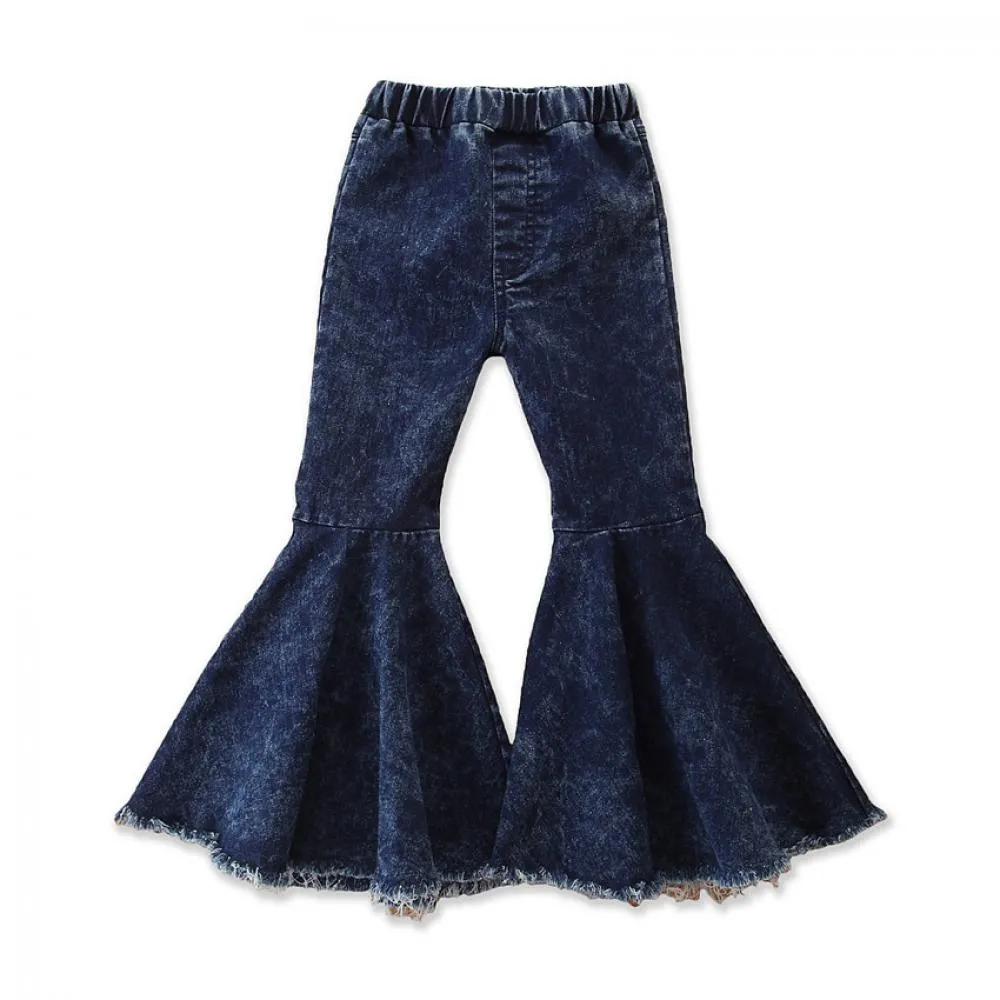 Jeans Children's Clothing Tie-dye Girls Street Shot Denim Flared Pants Wholesale Kids Clothes