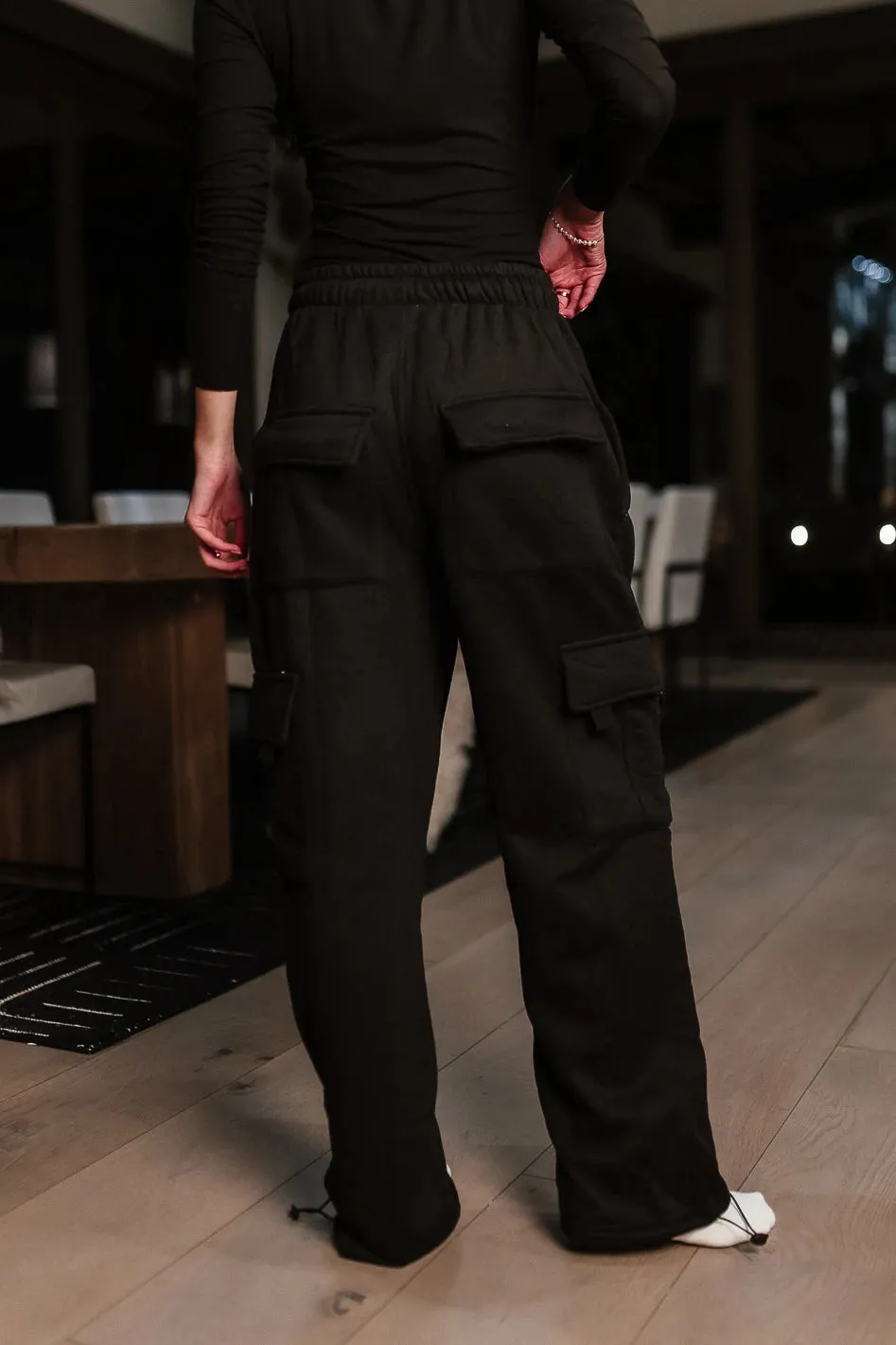 Joanna Cargo Sweatpants in Black - FINAL SALE