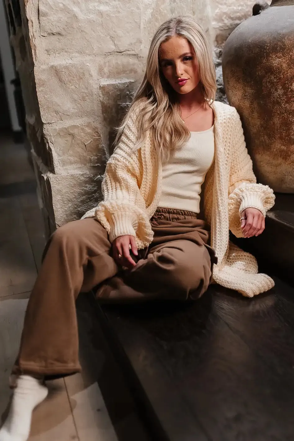 Joanna Cargo Sweatpants in Mocha - FINAL SALE