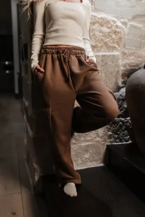 Joanna Cargo Sweatpants in Mocha - FINAL SALE