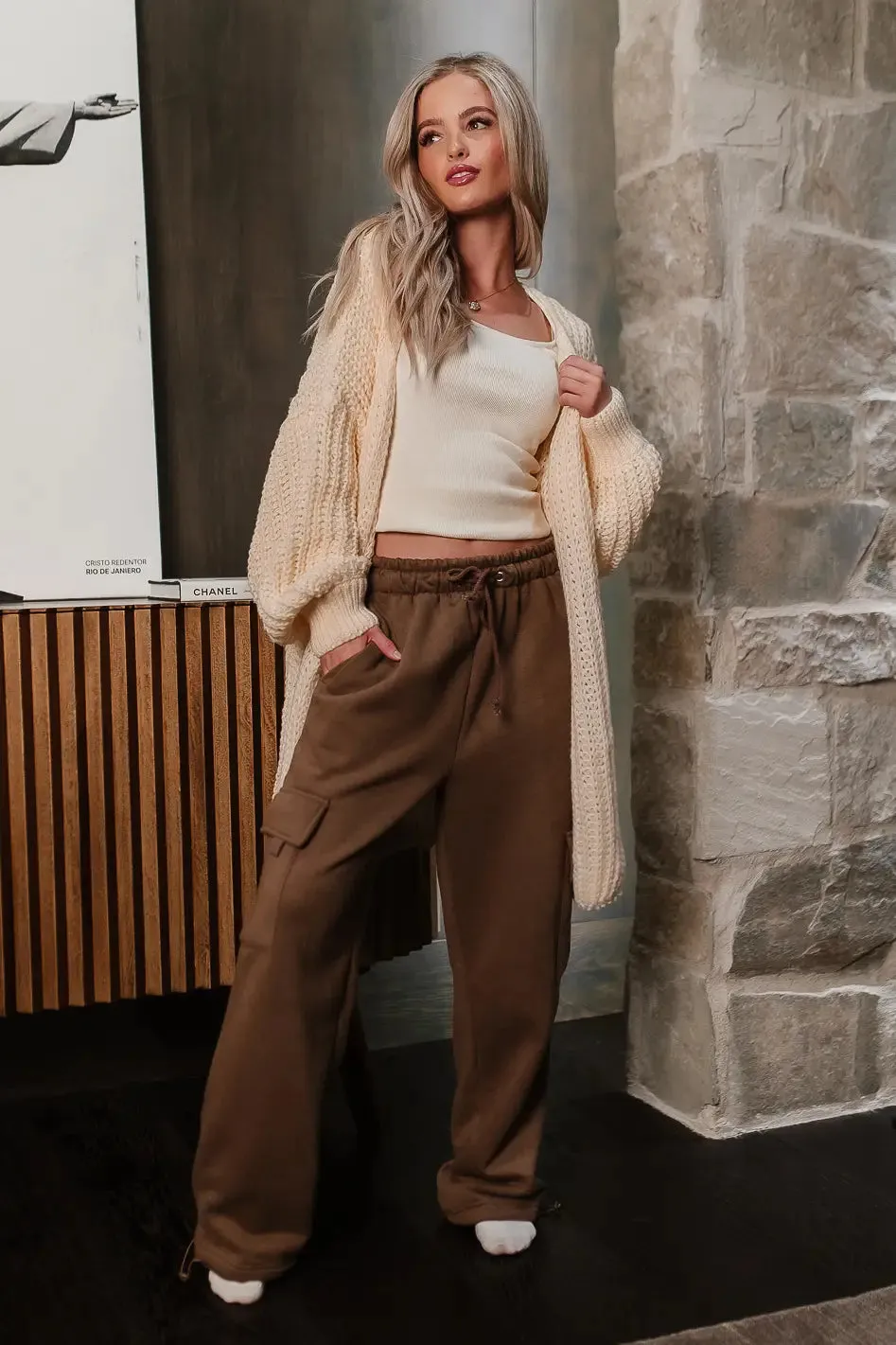 Joanna Cargo Sweatpants in Mocha - FINAL SALE