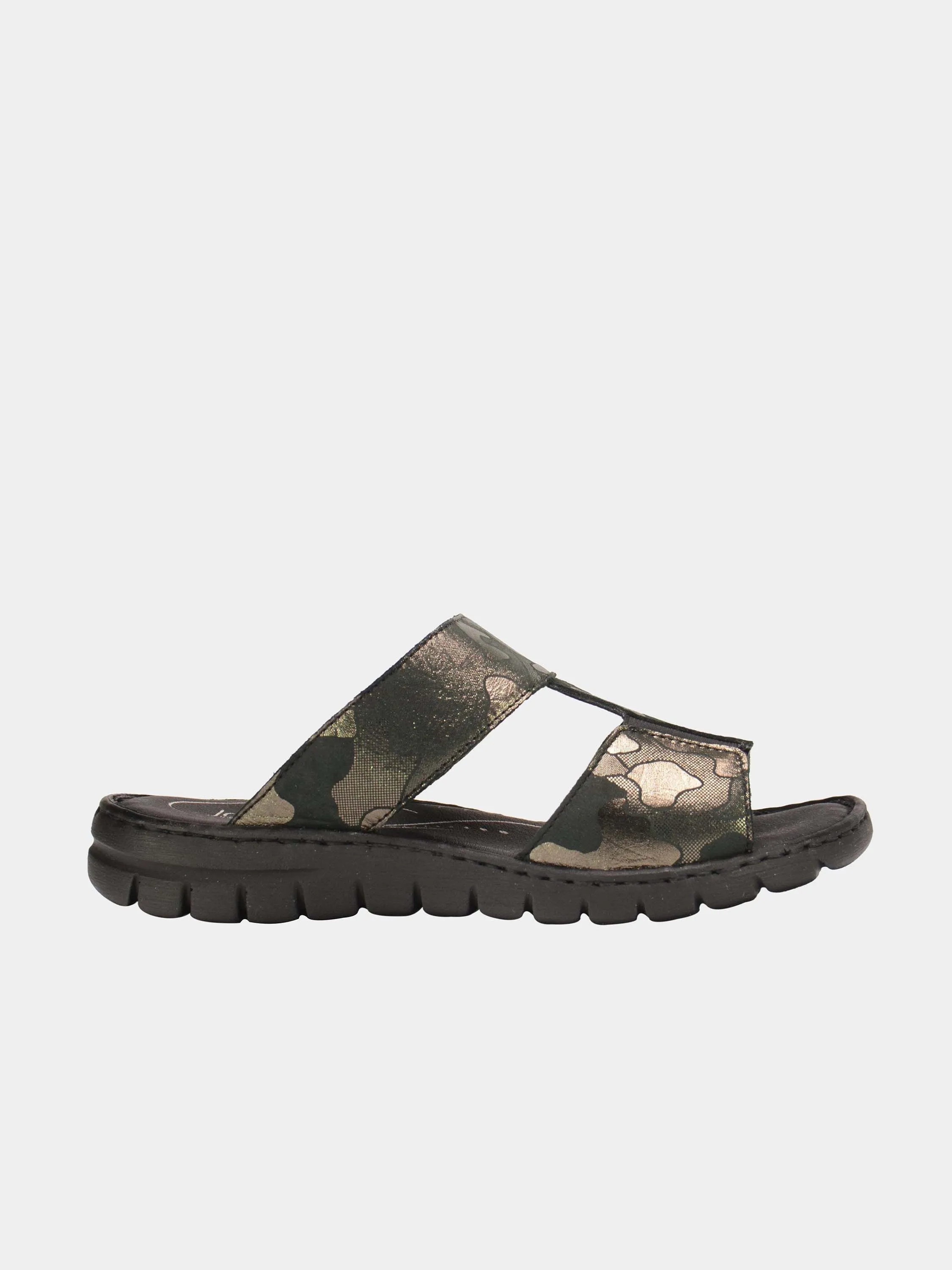 Josef Seibel Cammo Print Slider Sandals