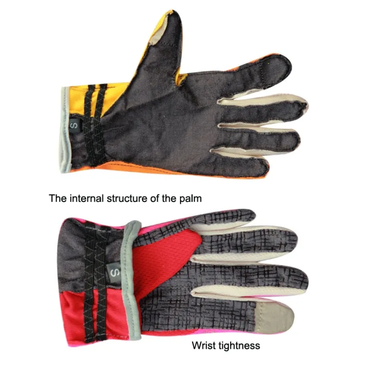 JUNGLE LEOPARD Outdoor Sports Mountaineering Full Finger Gloves Mesh Touch Screen Anti-Skid Gloves, Size: L(Red Black)