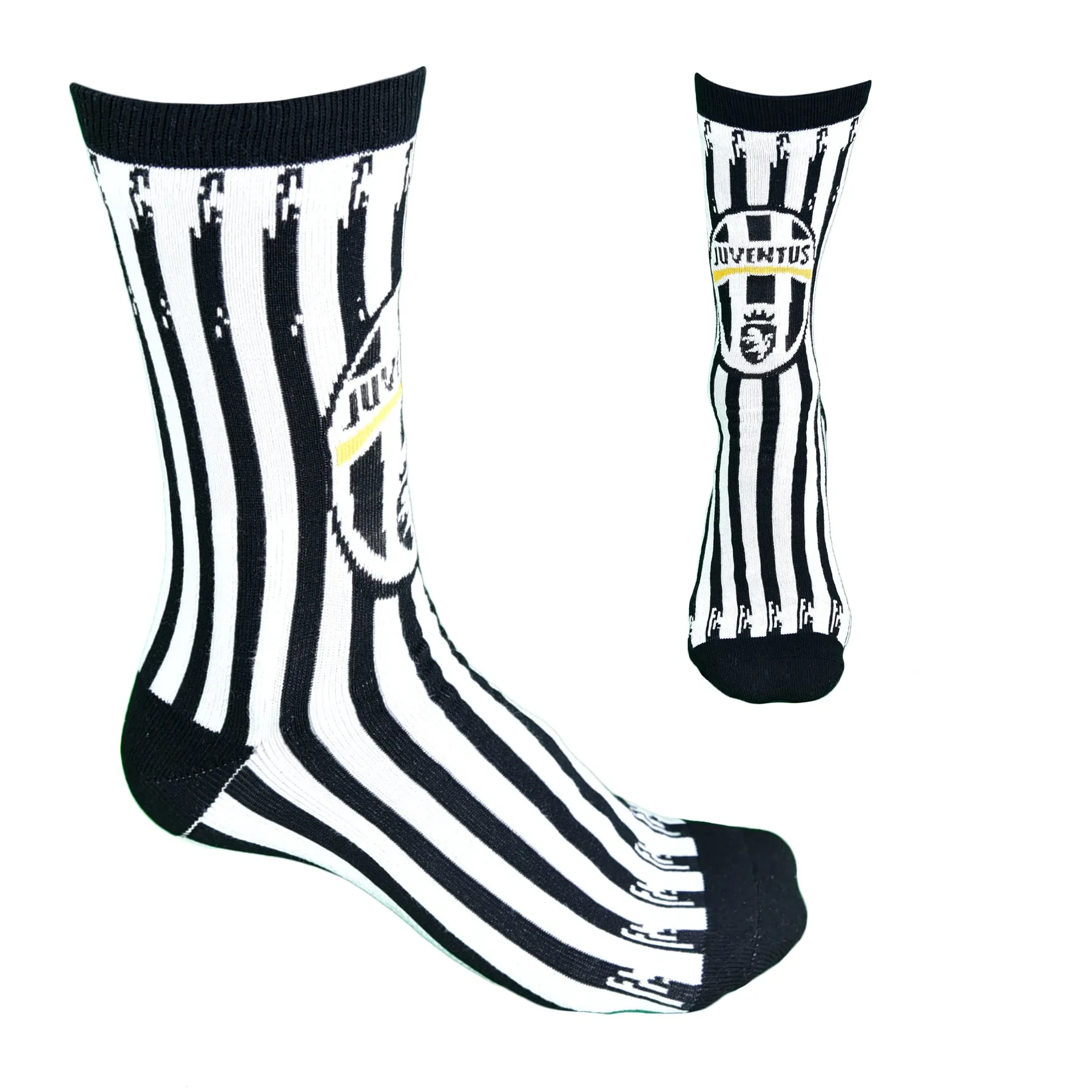 Juventus FC Stripes Calf-length Socks Size 9-13 Maccabi Art