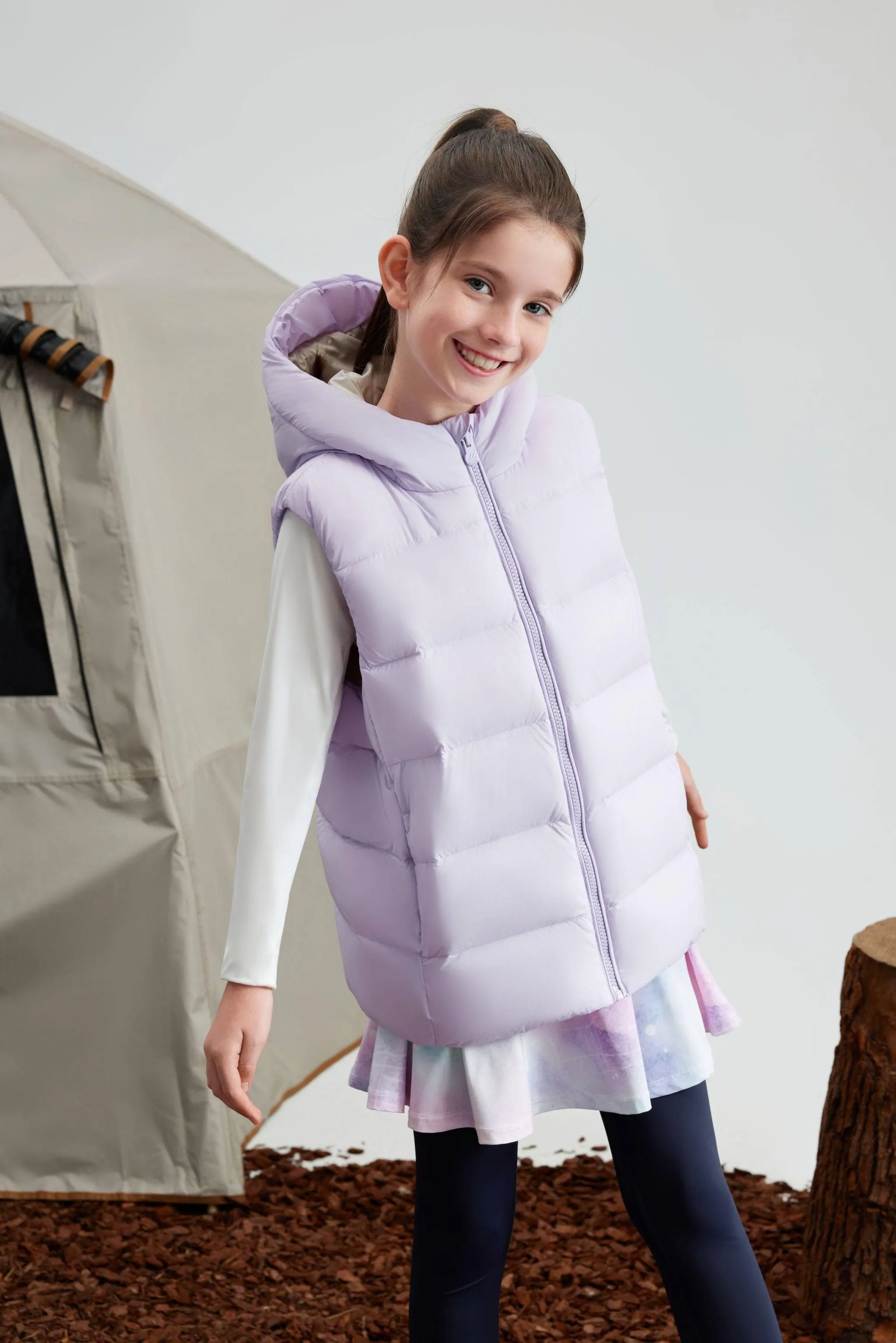 Kid's Hooded Down Gilet