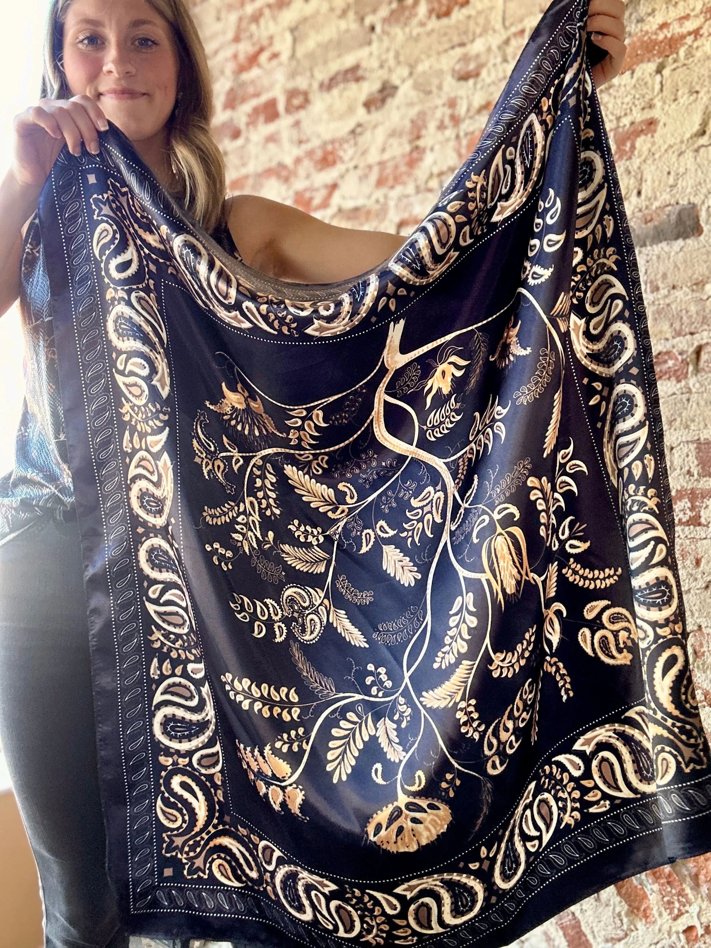 Kiersten Navy Paisley Wild Rag