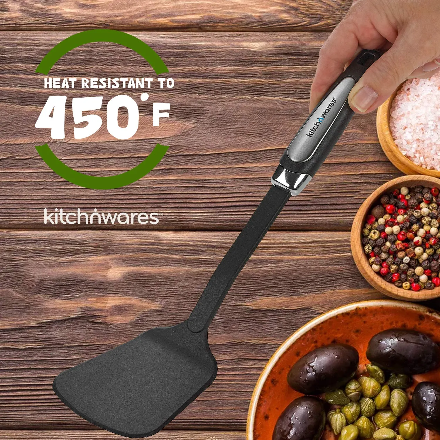 Kitch N Wares Nylon Turner Spatula - Classic Nonstick Heat-Resistant Nylon Flexible