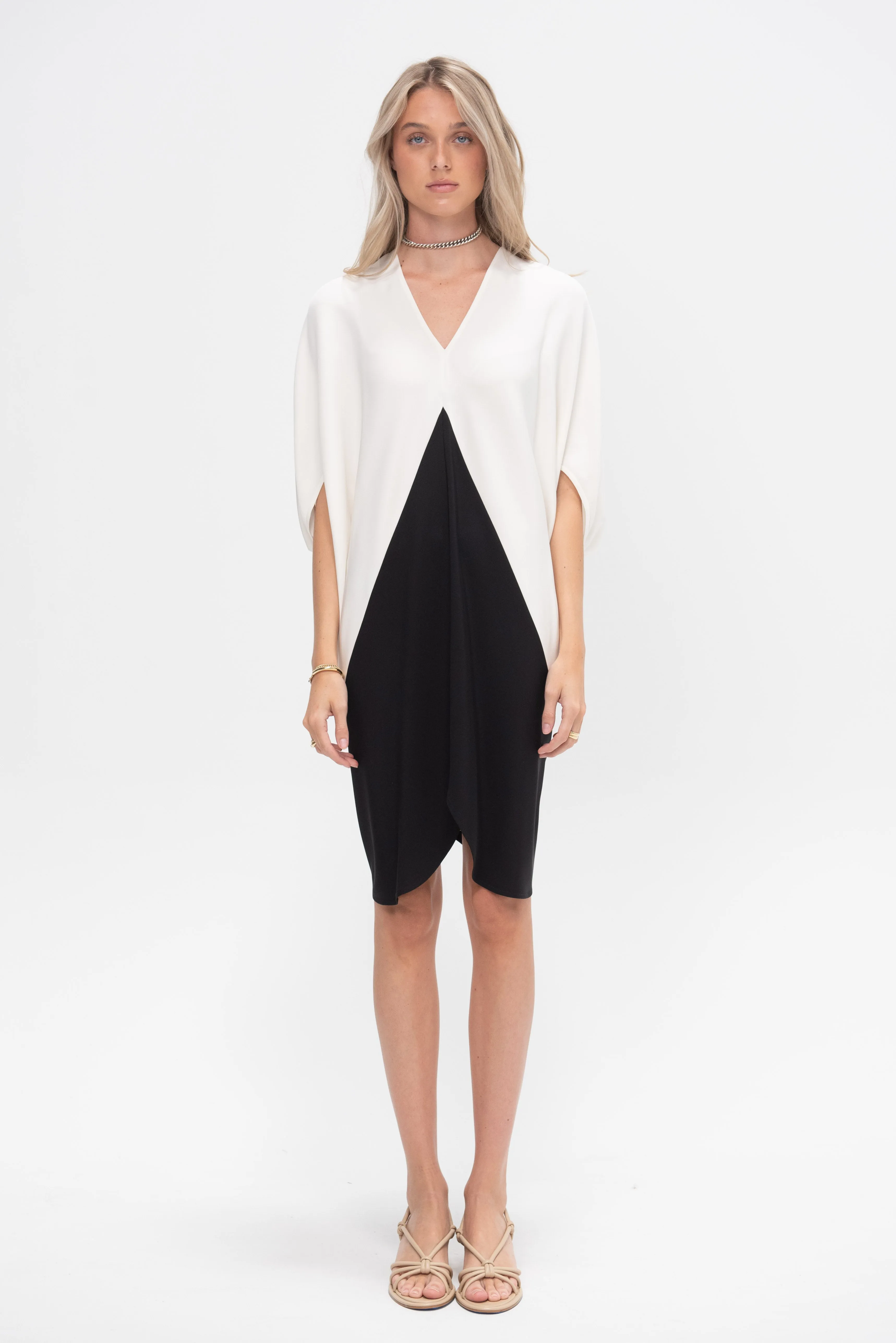 Koya Dress, White Pepper & Black